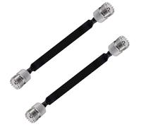 Rastapulz Lot de 2 câbles coaxiaux de 40 cm - Passe-porte plat SO239 UHF vers UHF - 50 ohms