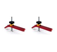 Rastapulz Lot de 2 serre-joints en T pour le travail du bois - En aluminium - Pour table à rainure en T - Dispositif en bois - Blocs de serrage - Plaque de pression B