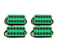 Rastapulz Lot de 4 pick-up à double bobine pour guitare électrique, Humbucker, pont et manche en céramique magnétique Invader Style punk Vert