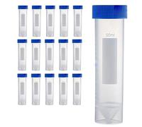 Rastapulz Lot de 50 tubes à centrifuger autoportants de 50 ml en plastique avec bouchons à vis, tubes à essai stériles de 50 ml avec couvercle, réutilisables, faciles à utiliser
