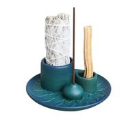 Rastapulz Porte-Encens Polyvalent Fait à la Main, Brûleur D'Encens pour Bâtons D'Encens, Support de Sauge pour Brûler, Plateau Récupérateur de Cendres