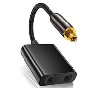 Rastapulz Répartiteur de câble optique Toslink 2 en 1 pour HDTV, DVD, TV numérique, amplificateur de barre de son, connecteur plaqué or