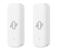 Rastapulz Tuya Lot de 2 capteurs de vibrations intelligents ZigBee Tuya - Contrôle par application - Protection de sécurité - Capteur Zigbee - Alarme de choc de mouvement