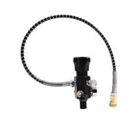 Rastapulz Vanne de charge de réservoir d'air PCP, station de remplissage double jauge 5/8-18UNF 4500 Psi avec tuyau haute pression 20 mm, facile à utiliser