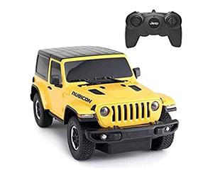 RASTAR Jeep Wrangler JL 1:24 Voiture télécommandée, jaune, pour enfants filles tout-petits
