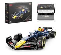 Rastar Red Bull RB19 Formula 1 Car Maquette 1/8 Kit de Maquette avec 2509 Pièces Étiquettes DIY Volant Fonctionnel Toit Ouvrant Emballage Boîte Luxueuse Cadeau pour les Amateurs de Voiture