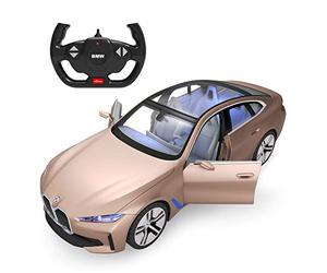 RASTAR Voiture télécommandée BMW i4, modèle doré moulé sous pression pour enfants, garçons et adultes