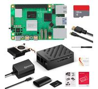 RasTech Kit pour Raspberry Pi 5 8 Go avec bloc d'alimentation GaN 27 W 5,1 V 5 A USB-C, refroidisseur actif, kit de carte Reders 32 Go, câble de sortie Micro HD 4K, boîtier Pi 5 8 Go et manuel
