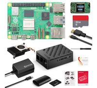RasTech Raspberry Pi 5 16GO Kit 32GO Edition Pi5 16GO Board,Boîtier Pi 5 avec Active Cooler,Lecteur de Carte,Alimentation 27W USB-C,1 Câbles de HD Out 4K et Tournevis