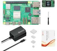 RasTech Raspberry Pi 5 Kit RAM 4 Go avec alimentation PD 27 W 5,1 V 5 A, dissipateurs thermiques en aluminium et carte Raspberry Pi5 4 Go incluse