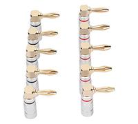 RASTKY 10 Fiches Bananes à Angle Droit - Cuivre plaqué Or 24 Carats avec Boîtier en Aluminium Connexions de Câble de Haut-Parleur de 4 Mm - pour Home Cinéma, Amplificateurs et Systèmes