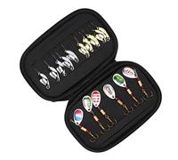 RASTKY 16 Pièces Kit de Leurres de Pêche Crochets Pivotants Pailletés Couleurs Vives Appâts pour Truite Basse pour Rivières d'eau de Mer d'eau Douce EVA et Acier Inoxydable