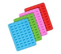 RASTKY 4 Ensembles de Grands Moules à Gommes avec 200 Moules et Compte-gouttes en Silicone pour la Fabrication de Fondants, de Chocolat et de Collations Saines