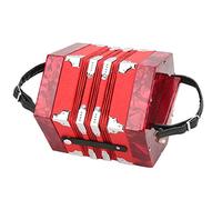 RASTKY Accordéon Concertina Professionnel, Forme Unique, Dragonne Réglable, Instrument Portable pour Adultes/enfants 7,1 X 6,7 X 6, Pouces (rouge)