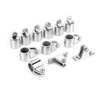 RASTKY Acier Inoxydable 316 de qualité Marine, 12 Pièces/Ensemble, Glissière à 6 Mâchoires + Embout à 4 œillets + 2 Charnières de Pont, Raccord Supérieur Bimini pour Yachts et Navires Modernes 22 Mm