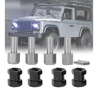 RASTKY Adaptateur Hexagonal RC 12 Mm, Pilote D'extension en Métal Robuste pour D90 AX10 CC01 SCX10, Rouge, Lot de 4 pour Amateurs de Télécommande (Black)