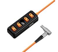 RASTKY Adaptateur Répartiteur de Puissance ZGCINE LM-P4 vers D-Tap, Angle Droit 90 °, Sortie 14,8 V * 4, 150 W, Protection Contre Les Courts-Circuits, pour Caméra Red, Câble 60 Cm, Vis 1 *