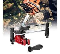 RASTKY Affûteur de Tronçonneuse monté sur Barre, Outil de Guidage de Classement de Chaîne de Scie Manuel en Métal Portable Rouge + Noir Léger pour Une Rapide 8,5x3,3 Pouces