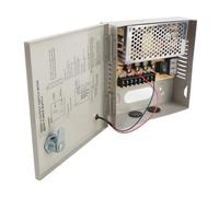 RASTKY Alimentation CCTV 4 Canaux 12 V avec Fusible 3 A, Boîtier Métallique sécurisé avec Verrou, équipement de, d'éclairage et d'automatisation IdealSecurity, Compatible avec Tension 'entrée