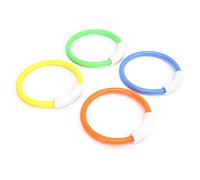 RASTKY Anneaux de Jouet de Piscine avec Bord Lisse pour Apprendre à Nager, 4 Anneaux de Plongée pour Enfants, Orange/Jaune/Bleu/Vert