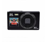 RASTKY Appareil Photo Numérique 5K 80MP Zoom 18X Caméra CCD Double écran Caméra de Autofocus avec WiFi pour la Documentation Photographique et la Diffusion en Direct (Black)
