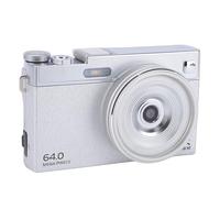 RASTKY Appareil Photo Numérique 64MP 4K avec écran Rabattable, Zoom 16X, Stabilisation AI, multifonctionnalité et Batterie Haute capacité pour la Photographie (Silver)