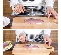 RASTKY Attendrisseur de Viande, Marteau à Viande Double Face Efficace pour Poulet, Steak et Bœuf, Matériau en Alliage de Zinc, Longueur de 7,87 Pouces pour la Cuisine Domestique (Comme montré)