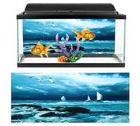 RASTKY Autocollant de Fond de Ruines sous-Marine, Adhésif en PVC, Motif de Voile de Bateau de Mer, Affiche de Fond d'aquarium, Décor de Décoration de Poisson (122 * 50CM)