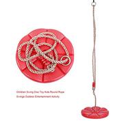 RASTKY Balançoire à Disque pour Enfants avec Corde - Balançoire à Disque pour Enfants, à Corde Ronde, activité de Divertissement - à en Plastique Robuste (Pétales Rouges)