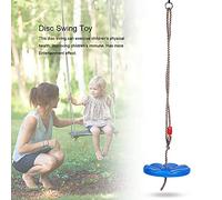 RASTKY Balançoire à Disque pour Enfants avec Corde - Balançoire à Disque pour Enfants, à Corde Ronde, activité de Divertissement - à en Plastique Robuste (pétales Bleus)
