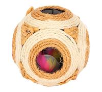 RASTKY Balle à Gratter Interactive en Sisal pour Chat aux Couleurs Vives avec Plumes Colorées - Jouet Durable pour Chat pour Broyer Les Griffes et Profiter du Temps de Jeu, pour Un en Bonne santé
