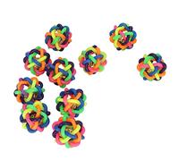 RASTKY Balle en Caoutchouc Colorée pour Chien, Matériau de qualité Supérieure, avec Cloche, Adaptée au Meulage des Dents et à L'entraînement Intelligent des Animaux de Compagnie, Paquet de 10