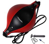 RASTKY Ballon D'entraînement de Vitesse Durable à Double Couture avec Corde élastique, Ballon de Boxe MMA pour la Réaction et la Précision, Sac de Vitesse Universel pour Les Exercices de Gym, Noir