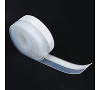 RASTKY Bande d'étanchéité Auto-adhésive en Silicone pour Portes et Fenêtres en Verre sans Cadre, Mastic Insonorisant Ultra Fin pour Fenêtre en Acier ou en Aluminium, 2,5 X 500 Cm, Blanc/beige (35 mm