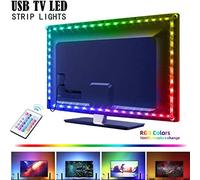 RASTKY Bande Lumineuse LED RVB 16 Couleurs Changeantes pour Rétroéclairage TV, Bande Lumineuse RVB Alimentée par USB pour Home Cinéma, Décorative pour Miroir de Maquillage de Chambre à Coucher (1#81)