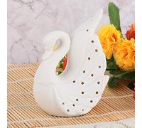 RASTKY Belle Lampe de Décoration en Céramique LED Swan Délicate pour la Bibliothèque de la Chambre avec Batterie (Xs30103-1)