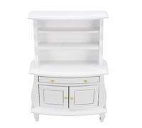 RASTKY Bibliothèque Miniature de Style Européen pour Maison de Poupée, étagère en Bois Fantaisiste pour Décoration de Maison, Accessoire Photo (White)