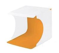 RASTKY Boîte à Lumière Photo Pliante, Tente Lumineuse Flexible pour Studio Photo 24x23x22cm, Alimentée par USB, pour Artistes, Projets Publicitaires de Produits (White)