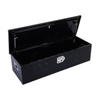 RASTKY Boîte à Outils de Remorque, Coffre de Rangement en Aluminium Robuste avec Serrure pour Lit de Camion, capacité de 83 L, Utilisation Polyvalente pour Chantier, Plateau Plat, Noir 39x13x10 Pouces