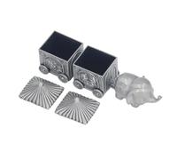 RASTKY Boîte de Collecte D'éléphant, Conteneur de Souvenirs en Métal avec 2 Chariots pour Organisateur de Dents de bébé, Parfait pour Cadeau de nouveau-né