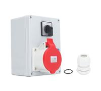 RASTKY Boîtier D'alimentation Mural CEE étanche IP44 avec Large Application, Boîtier ABS Robuste, Interrupteur Principal de Prise UE AC 250 V 16 A pour Utilisation Intérieure/extérieure 1 Ensemble