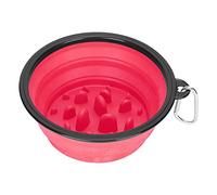 RASTKY Bol Pliable pour Nourriture Lente pour Chien, pour Un Rangement Facile, Ralentit L'alimentation pour Les Grands et Petits Chiens, 7x2,7 Pouces (Pink)