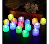 RASTKY Bougies LED sans Fumée, Bougies Chauffe-plat Romantiques pour Intérieur et Extérieur, 9 Couleurs, Matière Plastique (Changement de couleur coloré)