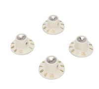 RASTKY Boutons de Commande de Guitare Boutons de Volume de tonalité de Chapeau de Sorcière Durables pour Guitares électriques Rétro Blanc 2 Tons 2 Volumes pour Guitaristes et Musiciens