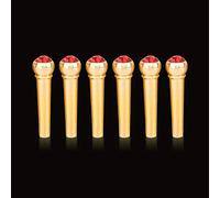 RASTKY Broches de Pont de Guitare en Laiton avec Décor de Points en Verre 6 Pièces Broches de Pont de Guitare Fabriquées en Laiton Instrument de Musique de Acoustique de en Bleu Plus Brillantes