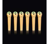 RASTKY Broches de Pont de Guitare en Laiton avec Décor de Points en Verre 6 Pièces Broches de Pont de Guitare Fabriquées en Laiton Instrument de Musique de Acoustique de en Bleu Plus Brillantes