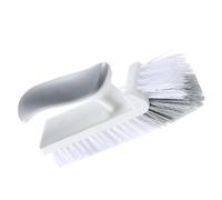 RASTKY Brosse à Récurer d'angle, Poils Efficaces en Forme de V pour Un Nettoyage Facile dans la Salle de Bain, la Cuisine et Plus, 7,1 X 3,9 Pouces (Blanc Gris)