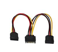 RASTKY Câble Adaptateur Séparateur d'alimentation 15 Broches, Câble Adaptateur 1 en 2 pour Disque Dur d'ordinateur, Lecteur Optique, Ligne 'alimentation 4 Broches vers Cordon 'alimentation