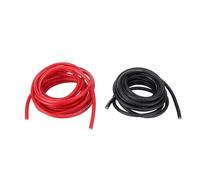 RASTKY Câble de Terre d'alimentation 4AWG 20 Pieds, Haut-parleur de Voiture-4 Câbles de Batterie avec Queue de Ligne Thermorétractable, Fil d'alimentation Flexible Noir Rouge