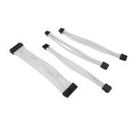 RASTKY Câble D'extension d'alimentation PC Cordon d'alimentation D'extension de Câble PSU de Haute qualité 24 Broches ATX 4 + 4 Broches CPU 6 + 2 PCIE GPU, Installation Facile, 30 Cm (White)